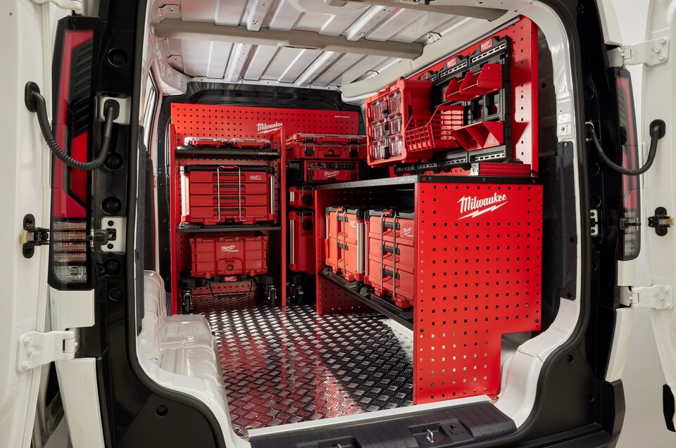 랙킹 솔루션 및 밀워키 팩아웃이 적용된 PV5 카고 모델. 2025.8.27./사진=현대자동차그룹