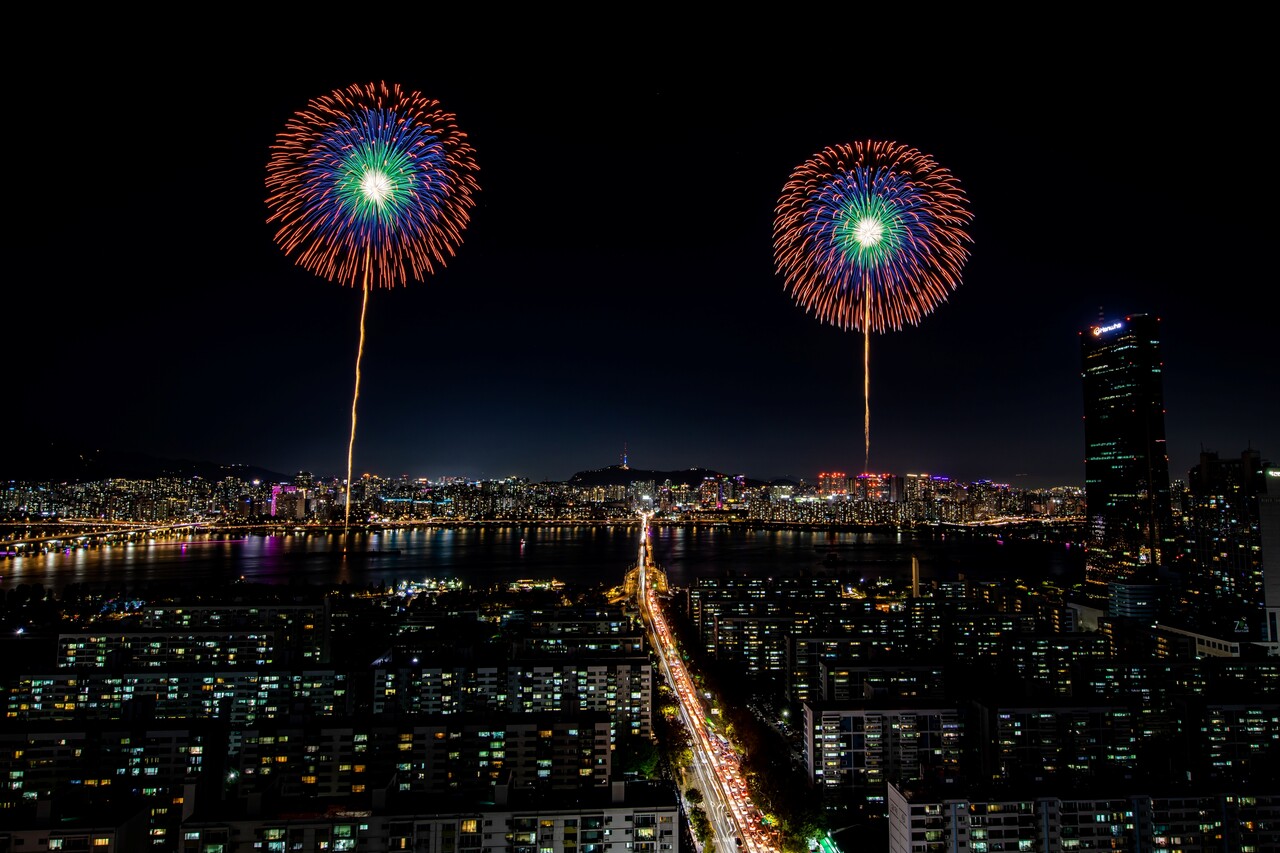 2024년 한화와 함께하는 서울세계불꽃축제에서 선보인 한화의 불꽃. 2025.8.28./사진=㈜한화