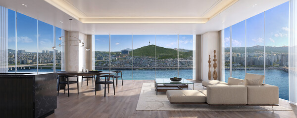 현대건설 '압구정2구역' 3면 개방 파노라마 한강조망 이미지. /2025.8.29 현대건설