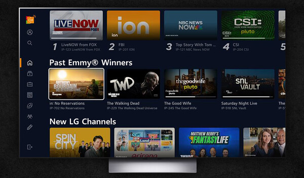 역대 에미상 수상작에 접근할 수 있는 전용 배너가 추가된 LG채널 메인 화면 / 사진=LG전자