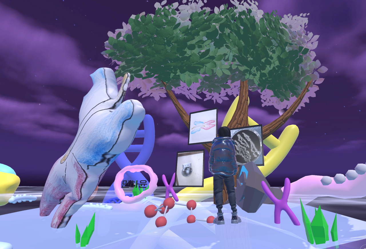 청소년 창작자 (대동세무고등학교)심지원, 이다인, 강서연, 한인혜, 민하윤, 이평안, 박시윤, 방재호, 원다정. (여의도중학교)인서진, 허유진, 김지인, 장유진, 김수현, 이현우, 추지원의 '튠, 말랑 행성(Tune: Bacteria Mode, 2025)'. 2025.10.17./사진=종근당