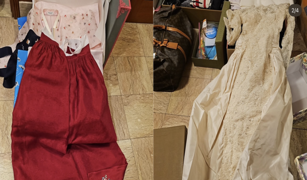 노소영 아트센터 나비 관장이 6일 올린 게시물에 공개된 한복과 웨딩드레스./사진=노소영 인스타그램 캡처.