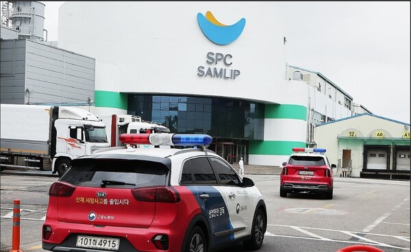 2025년 6월 17일 압수수색이 진행 중인 SPC삼립 시화공장 모습 /사진=연합