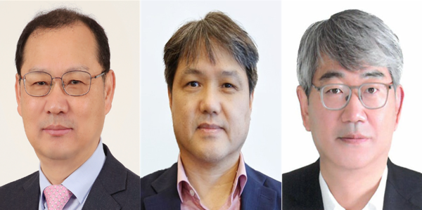 (왼쪽부터) 배인한 동나이법인장, 배용배 중국 남통법인장, 박남용 효성중공업 건설PU장 등 부사장 3명./사진=효성그룹