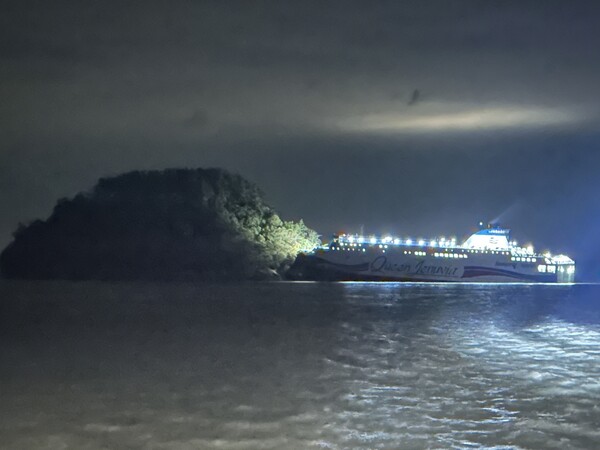 2025년 19일 오후 8시 17분께 전남 신안군 장산면 장산도 인근 해상에서 267명이 탄 여객선이 좌초됐다. 해경은 경비정을 급파해 승객들을 목포로 이송하고 있다. /연합