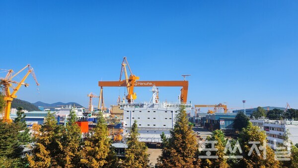 한화오션 거제조선소. /사진=송신용 기자