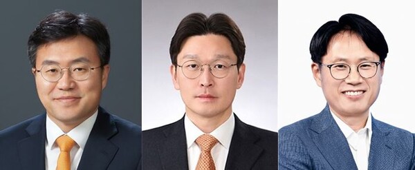 삼성생명은 11월 26일 2026년 정기 임원인사를 실시하고 부사장 3명 및 상무 6명 등 총 9명을 승진시켰다고 밝혔다. 사진 왼쪽부터 오성용, 이상희, 이팔훈 부사장./삼성생명